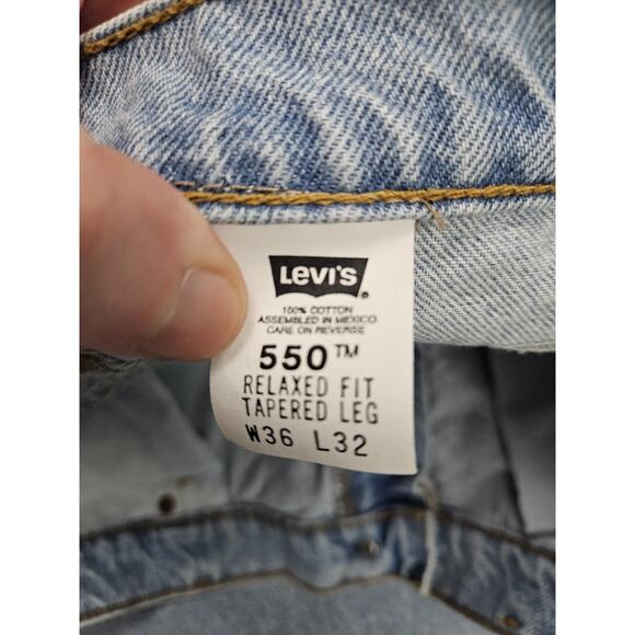 Vintage Levi’s 550 Orange Tab Jeans USA Fabric Mexico 36x32 90s Relaxed Tapered - Picture 11 of 14